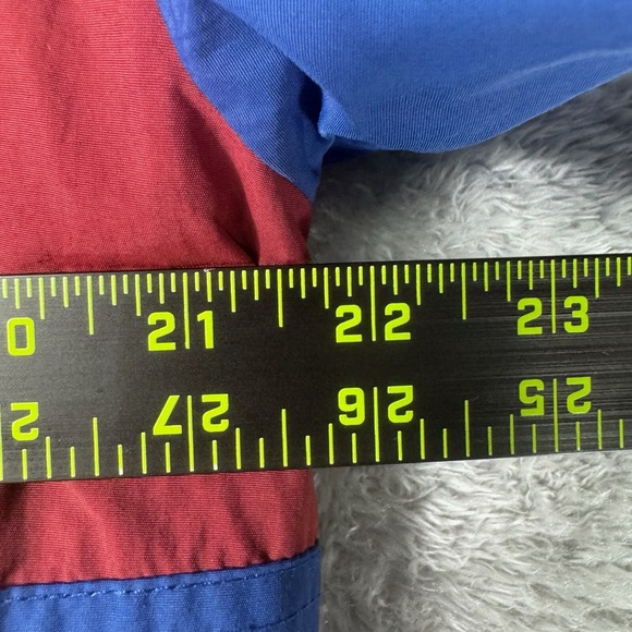 Chubbies Men's Large Red Blue Reversible Fleece Pullover Jacket Retro 90s Style - Picture 6 of 11